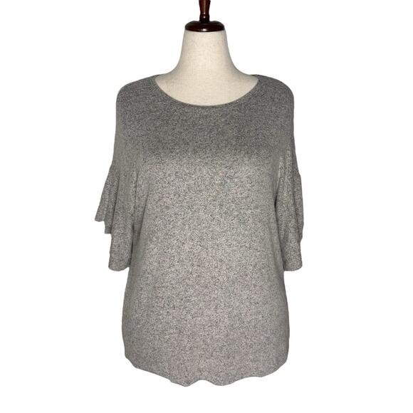 NWT - Nouvida Bell Ruffle Short Sleeve Lightweight Sweater, Women’s Large - Picture 1 of 6